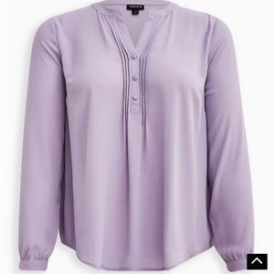 Georgette Pintuck Button-Front Blouse